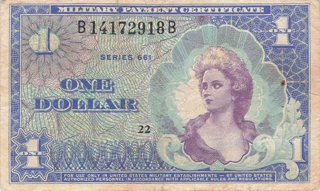 USA MPC Series 661 p.M68 1 Dollar 1968 F